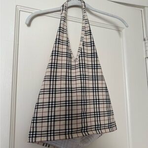 Burberry Beige Check Halter Top
